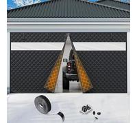 Rideau de Porte de Garage Magnétique À Isolation Thermique, Kit D'isolation de Porte de Garage pour L'hiver, 210-490cm Couverture D'écran Coupe-Vent et Chaud(Blacks,244x340cm)