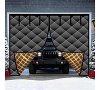 Rideau de Porte de Garage Magnétique À Isolation Thermique Kit pour l'hiver 260 300 310 325 340 430 455 470 cm Rideaux Isolant Oxford Couverture d'Écran pour Terrasse Extérieur(Noir)