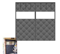 Rideau de Porte de Garage Magnétique Isolé Thermique, Kit d'isolation de Porte de Garage for l'hiver, Anti Froid, Tissu Oxford, avec Transparent Fenêtre(Gris,500cmx250cm)