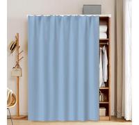 Rideau de porte de placard à chaussures et bibliothèque avec rail - Rideaux de placard anti-poussière pour étagères, bonne perméabilité à l'air, idéal pour chambre à coucher, salon et salle de bain