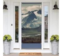Rideau de porte des montagnes de l'Alaska, panneau de bienvenue, panneau de bienvenue à suspendre au mur, panneau d'entrée pour fêtes, décoration d'intérieur, célébrations festives 90 x 180 cm