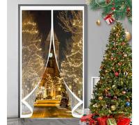 Rideau de Porte D'Hiver 140 x 150 cm Fermeture Automatique - Coupe-Ven- avec Protection Thermique Moustiquaire Fenêtre Magnétique pour Cuisine, Chambre à Coucher, A