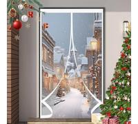 Rideau de Porte D'Hiver 240 x 240 cm Fermeture Automatique, Anti Froid et Chaleur, Imperméable Rideau Porte Isolant Thermique pour Salon, Chambre Chauffante, A