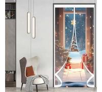 Rideau de Porte D'Hiver 305 x 130 cm Chaud en Hiver et Frais en Été, Chaud Coupe-Vent et Insonorisant Isolation de Porte D'Hiver pour Salon, Chambre Chauffante, A