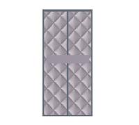 Rideau de porte d'hiver magnétique à isolation thermique pour l'hiver - Rideau auto-scellant - Couche intermédiaire épaisse pour garder l'intérieur au chaud (gris PU, 120 x 210 cm)
