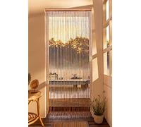 Rideau de porte en bambou 90 x 200 cm pour porte de balcon moustiquaire