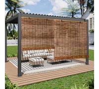 Rideau de Porte en Bambou Rétro, Store Enrouleur Interieur avec Levage pour Fenêtres, Portes, Balcon, Jardin, Pergola Extérieur - Paravent Canisse (Color : Brown)
