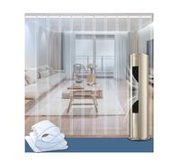 Rideau de porte en bande de plastique transparent, vinyle flexible de 1,3 mm, robuste et imperméable, for porte de rangement de chambre froide de réfrigérateur, durable(W135xH280cm/W53.15xH110.2in)