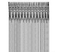 Rideau de porte en corde de coton tissé manuel avec style bohème, conçu pour la décoration de fenêtre et de porte, les événements de mariage et la création d'une atmosphère accueillante (noir)