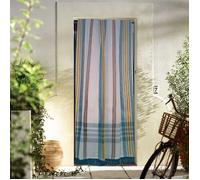 Rideau de porte en coton - Marseillais vert - Lavable à 40° - l. 140 x H. 250 cm