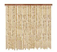 Rideau de porte en perles de bambou naturel 80 x 200 cm - Paravent de séparation de pièce à suspendre pour chambre à coucher, placard, couloir, entrée - Rideaux de porte élégants en perles