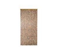 Morel – Rideau de porte en perles de bois carrées – Multicolore – 90 x 200 cm