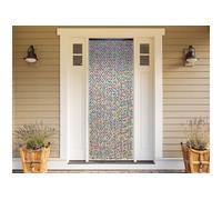 Rideau de porte en perles de bois multicolore 90 x 200 cm -