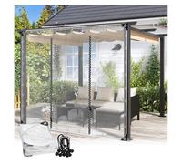Rideau de porte en PVC imperméable, panneaux latéraux pour tonnelle et jardin, bâche extérieure transparente résistante aux intempéries avec porte zippée