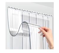 Rideau de Porte en PVC Transparent, Rideau à Lanières Isolant Thermique et Résistant au Froid ，rideau californien laniere pvc，Isolation et protection contre le froid(225x230cm/88.58x90.55in)