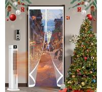 Rideau de Porte Épaississant D'Hiver 124 x 115 cm Coupe-Vent, Protection Contre Le Froid, Isolation Thermique Moustiquaire Porte Rideau pour Salon, Chambre Chauffante, A