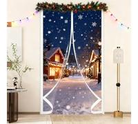 Rideau de Porte Épaississant D'Hiver 240 x 240 cm Durable, Coupe-Vent, Imperméable, Fermeture Automatique Transparent Rideau Thermique pour Cuisine, Chambre à Coucher, A