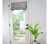 Rideau de porte et fenêtre, rideau de porte-fenêtre pour intimité, store avec attache facile à installer et lavable pour porte latérale, 63,5 cm de large x 177,8 cm de long, gris clair