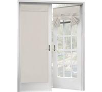 Rideau de porte français, lot de 2, avec panneau de porte en verre blackout à isolation thermique, avec velcro Rideau Tricia, 2 panneaux, 26 x 68 pouces, blanc ivoire