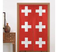 Rideau de porte imprimé drapeau suisse 86,4 x 142,2 cm, bon drapé, pas facile à froisser, convient pour la maison