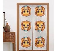 Rideau de porte imprimé petit lion de dessin animé, 86,4 x 142,2 cm, bon drapé, pas facile à froisser, convient pour la maison