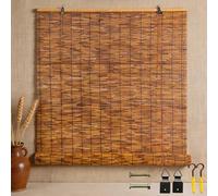 Rideau De Porte Intérieur en Roseau, Volet Roulant Manuel, Store Bambou Naturel Occultant pour Baie Vitrée Et Séparation De Pièce(W70 x H185 cm)