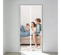 Rideau de Porte Isolant 103 x 226 cm Thermiquement et Auto Épaissir Transparent Eva Rideau de Porte Fermeture Automatique pour de Balcon, Blanc