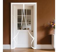 Rideau de Porte Isolant 103 x 282 cm Protection Contre Le Froid Anti Froid D'Hiver Rideau Porte Thermique Thermique en PVC Transparent pour de Balcon, Blanc