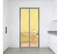 Rideau de Porte Isolant 130 x 274 cm Imperméable Épreuve Isolation Magnétique Rideau de Porte Isolant Thermique Thermique en PVC Transparent pour Cuisine et Salon, Gris