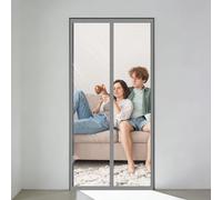 Rideau de Porte Isolant 90 x 200 cm Thermiquement et Auto Épaissir Transparent Eva Rideau de Porte Fermeture Automatique pour de Balcon, Gris