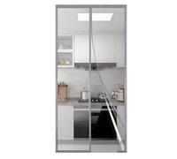 Rideau de porte isolant à fermeture magnétique, rideau de porte isolant et anti-froid en EVA transparent, fermeture automatique, sans perçage, blanc (140x240cm)