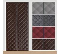 Rideau de Porte Isolant Anti Froid en d'hiver Pas de Perçage Nécessaire Rideau de Porte Interieur d'entrée pour Porte de Cuisine Maison Garage d'entrée 85x205cm Marron