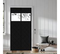 Rideau de Porte Isolant Magnétique, Hiver Épaissi en Coton Oxford avec Fenêtre Transparente, Fermeture Automatique, Convient aux Portes 60-150 cm Largeur × 180-240 cm Hauteur(Black,80X230cm)