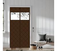 Rideau de Porte Isolant Magnétique, Hiver Épaissi en Coton Oxford avec Fenêtre Transparente, Fermeture Automatique, Convient aux Portes 60-150 cm Largeur × 180-240 cm Hauteur(Brown,60X235cm)