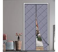 Rideau de porte isolant rideau de porte fenêtre coupe-vent isolation thermique fermeture automatique facile à installer pour portes avant et arrière - 75 x 170 cm (Wxh) / gris