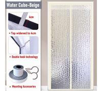 Rideau De Porte Isolant,Rideau De Porte Magnétique,Pour Salle De Climatisation,Salle De Chauffage Coupe-Vent,Peut Empêcher Les Moustiques - Type Water Cube-Beige-W100cm X H200cm