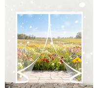 Rideau de Porte Isolant Thermique 140 x 225 cm Coupe-Vent, Protection Contre Le Froid, Isolation Thermique Moustiquaire Magnetique Porte pour Cuisine, Chambre à Coucher, A