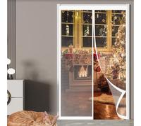 Rideau de Porte Isolant Thermique 210 x 170 cm Durable, Coupe-Vent, Imperméable, Fermeture Automatique Moustiquaire Magnetique Porte pour Cuisine, Chambre à Coucher, A