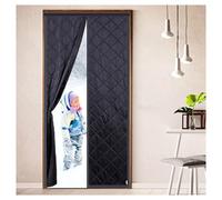 Rideau De Porte Isolant Thermique Anti Froid Width 70-160cm Magnétique Rideau De Protection Thermique Bloque L'air Froid Pour Cuisine Couloirs Patio Salon(Black,W130*H210cm)