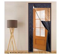 Rideau De Porte Isolant Thermique Et Phonique W 70-160cm Rideau Magnétique Pour Porte Anti Froid Imperméable Fermeture Automatique Bloque L'air Froid(Black,W115*H215cm)