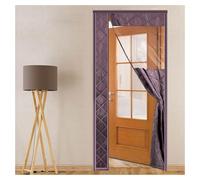 Rideau De Porte Isolant Thermique Et Phonique W 70-160cm Rideau Magnétique Pour Porte Anti Froid Imperméable Fermeture Automatique Bloque L'air Froid(Brun,W150*H215cm)