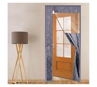 Rideau De Porte Isolant Thermique Et Phonique W 70-160cm Rideau Magnétique Pour Porte Anti Froid Imperméable Fermeture Automatique Bloque L'air Froid(Gris,W90*H215cm)
