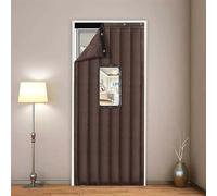 Rideau De Porte Isolant Thermique,Isolation Phonique Rideau De Porte,Porte Rideau Isolant Phonique Anti Bruit,Rideau De Porte Épaississant D'hiver,Occultant,Imperméable Tissu Oxford,Marrón/Gris ( Colo