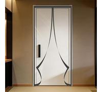 Rideau de Porte Isolant Thermique Magnétique 107 x 286 cm Coupe Vent Imperméable Transparent Rideau Thermique Isolant Fermeture Automatique pour Balcon Cuisine Chambre, Noir