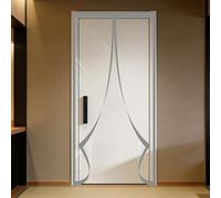 Rideau de Porte Isolant Thermique Magnétique 116 x 299 cm Coupe Vent Imperméable Transparent Rideau Thermique Isolant Fermeture Automatique pour Balcon Cuisine Chambre, Gris