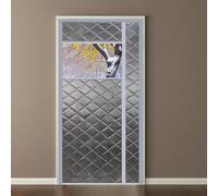 Rideau de porte isolant thermique magnétique avec fenêtre transparente, tissu Oxford et rembourrage en coton, ouverture latérale, rideau d’hiver imperméable pour maison écoénergétique(Gray,150X235cm)