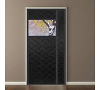Rideau de porte isolant thermique magnétique avec fenêtre transparente, tissu Oxford et rembourrage en coton, ouverture latérale, rideau d’hiver imperméable pour maison écoénergétique(Black,90X240cm)