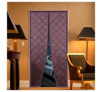 Rideau De Porte Isolant Thermique Magnétique Width 70-160cm Height 180-240cm Anti Froid Coupe-Vent Rideau Pour Hiver Bloque L'air Froid Chaud En Hiver Et Frais En Été(Brun,W105*H210cm)