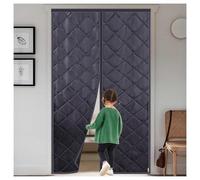 Rideau De Porte Isolant Thermique Magnétique Width 70-160cm Height 180-240cm Anti Froid Coupe-Vent Rideau Pour Hiver Bloque L'air Froid Chaud En Hiver Et Frais En Été(Black,W80*H220cm)
