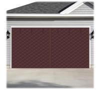 Rideau de Porte Isolant Thermique pour Garage Magnétique, Protection de Porte de Garage pour L'hiver, Kit D'isolation Hivernale pour Portes, Rideaux Coupe-Vent Et Chaud Coton(brun,W270xH240cm)